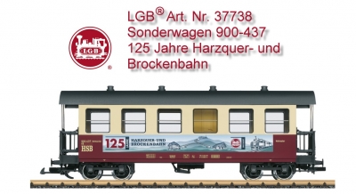 LGB Art. Nr. 37738 - sonderwagen 900-437 zum 125 jährigem Jubiläum der Harzquer- und Brockenbahn! 