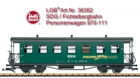 LGB Art. No. 36362 - SDG / Fichtelberg Railroad SDG Passenger Car. No. 970-111