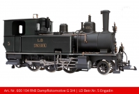 KISS-600104 - RhB steam locomotive G 3/4  - black - LD Engadin