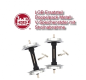 LGB Art. No. 57665 - E289921 - Metal wheel sets with power pickup V spoke