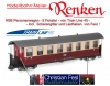 Train Line HSB Passenger Car 8 Windows - incl. Fesl equipment - Scissor lattice and load hook