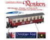 Train Line HSB Passenger Car Cafe - 8 Windows - incl. Fesl equipment - Scissor lattice and load hook