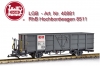LGB Art.No.: - 40881 RhB High-Side Gondola, Car No. 8511